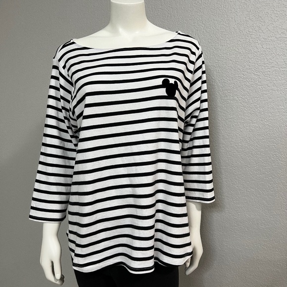 Disney Black and White Stripe Shirt - Picture 1 of 6